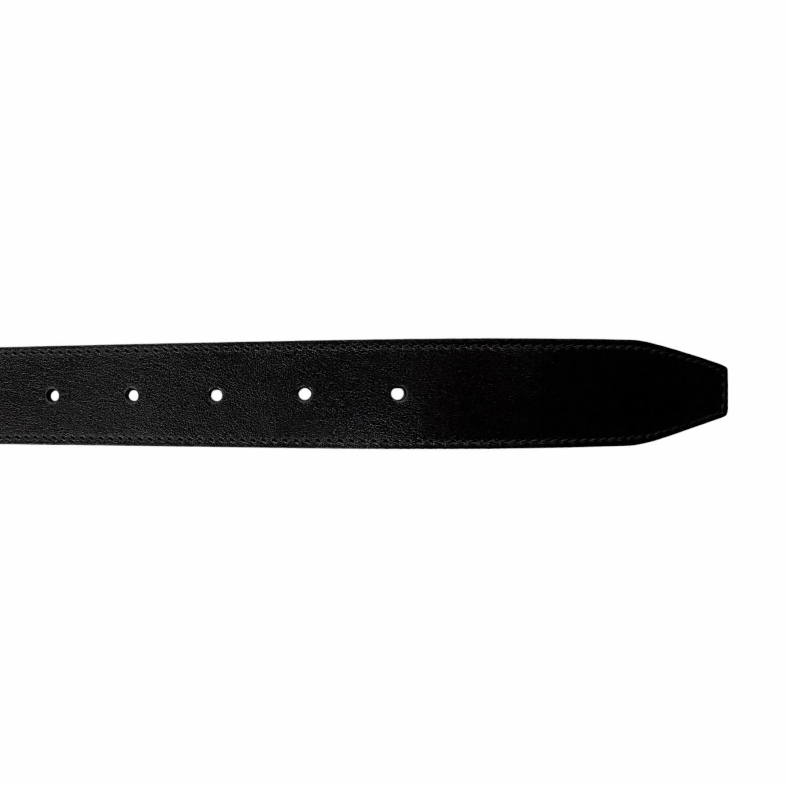 Gucci GG Logo Square Buckle Leather Belt Black Silver 90 36 Recommended