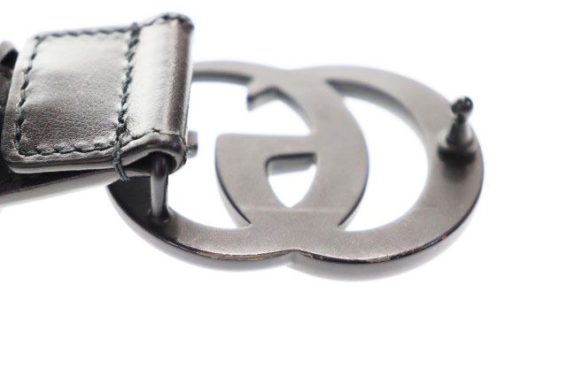 Gucci GG Marmont Belt 85 34 Leather Black All Over Pattern Aa