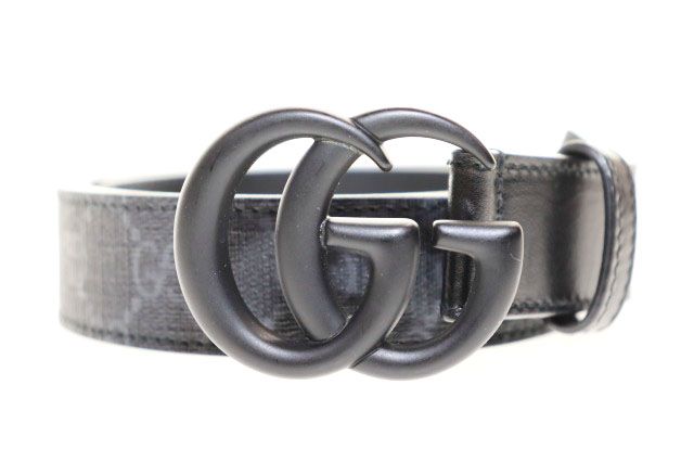 Gucci GG Marmont Belt 85 34 Leather Black All Over Pattern Aa