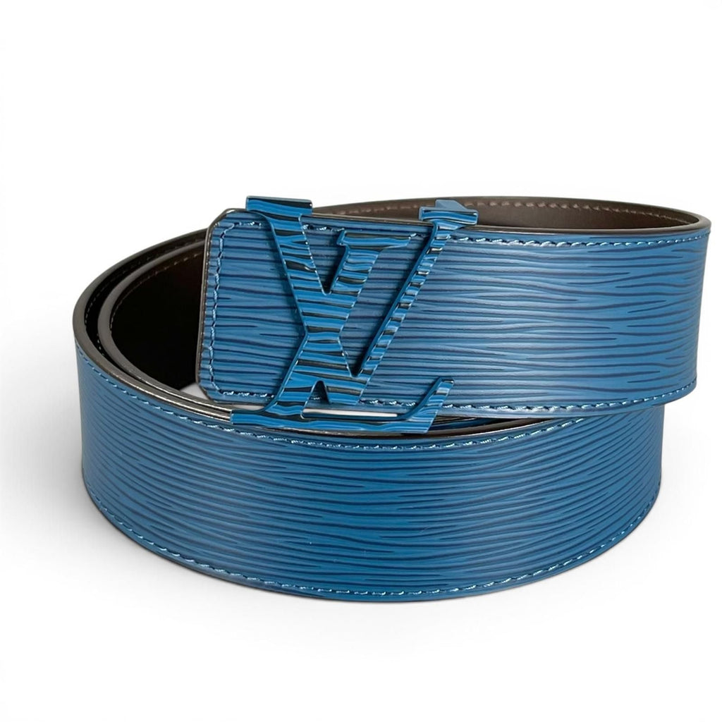 Louis Vuitton Ceinture LV Initial 40 Epi Leather Belt Blue Brown
