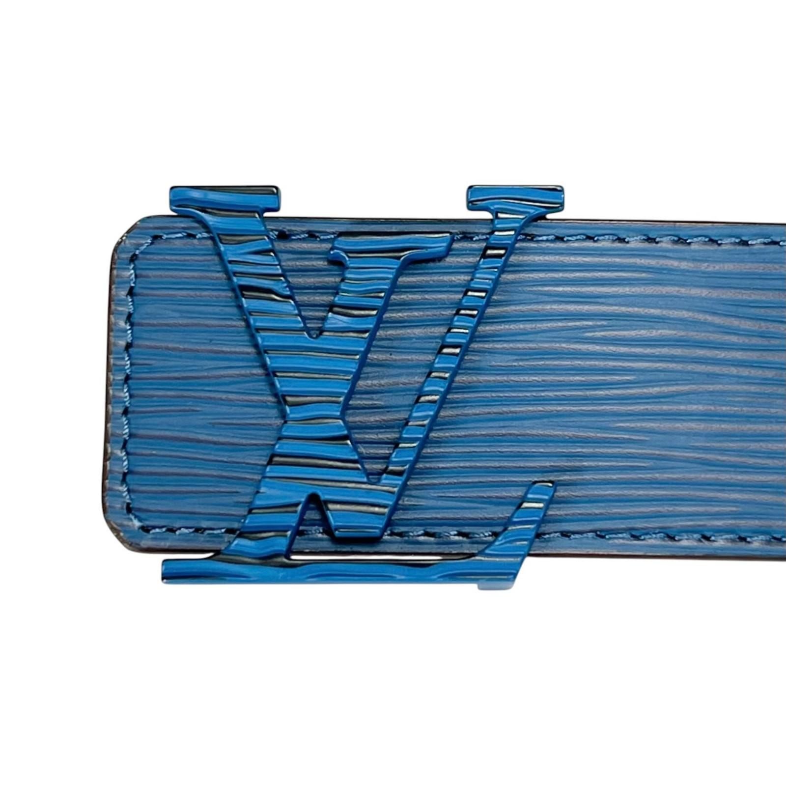 Louis Vuitton Ceinture LV Initial 40 Epi Leather Belt Blue Brown