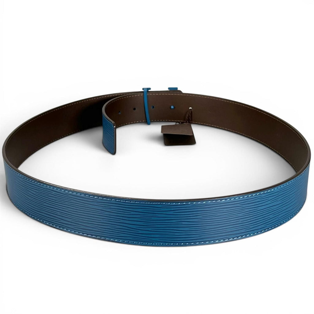 Louis Vuitton Ceinture LV Initial 40 Epi Leather Belt Blue Brown