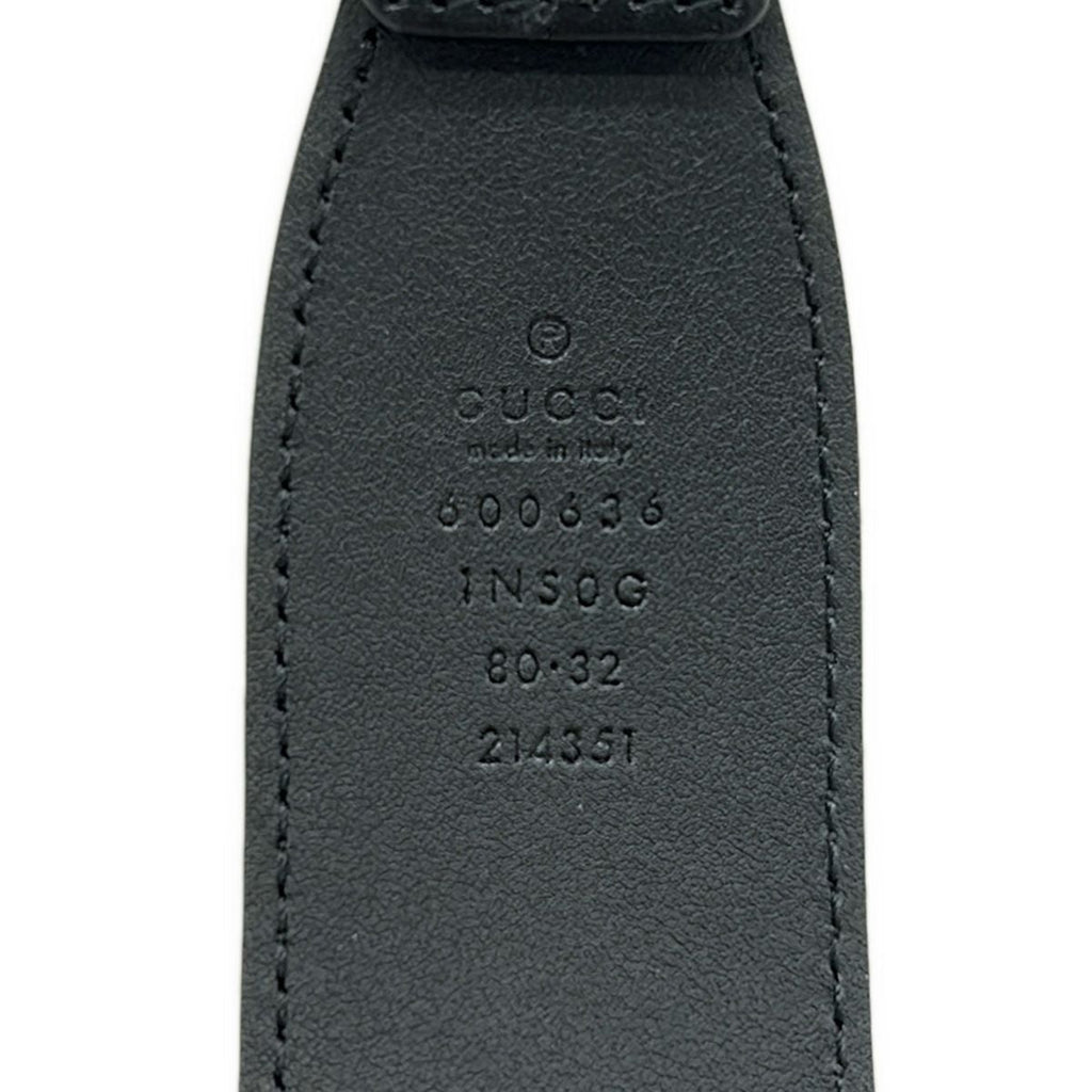 Gucci Belt 80 32 Black Gold Horsebit Leather