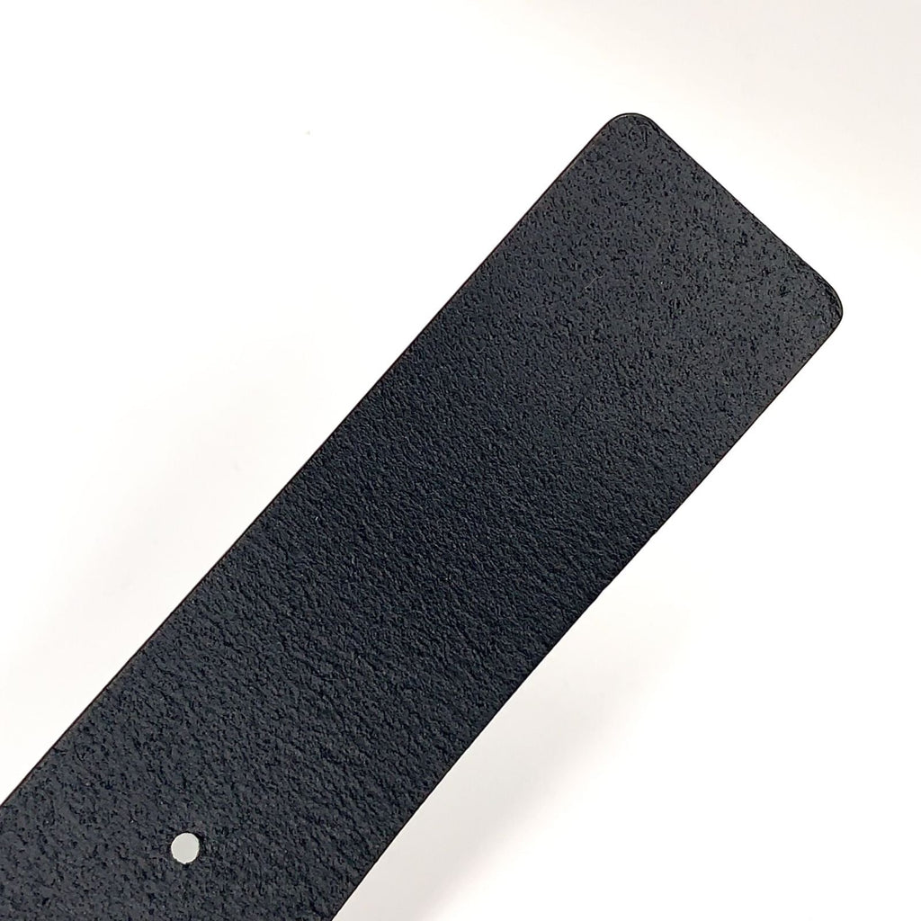 Gucci Interlocking Buckle Leather Black Belt Silver
