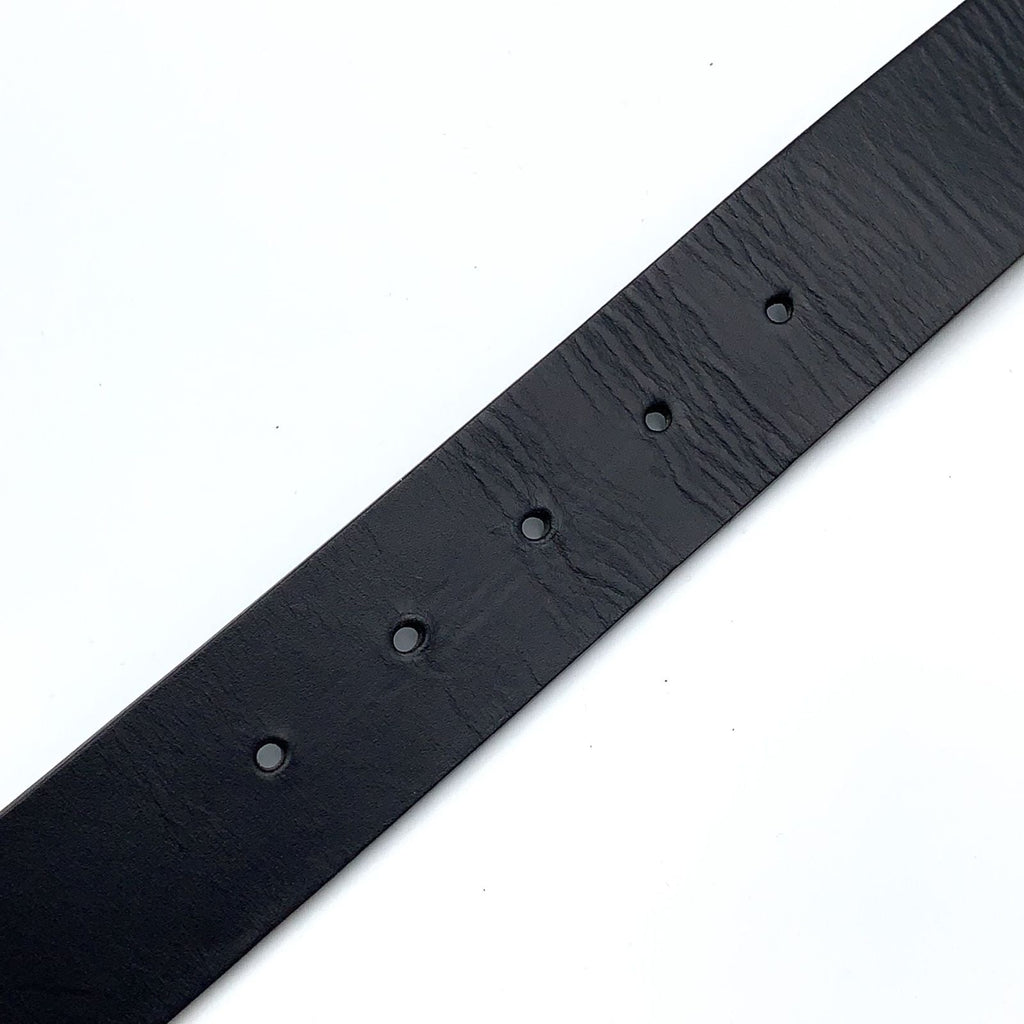Gucci Interlocking Buckle Leather Black Belt Silver