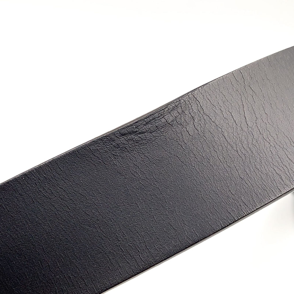 Gucci Interlocking Buckle Leather Black Belt Silver