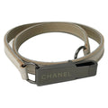 Chanel Belt Beige Silver Leather