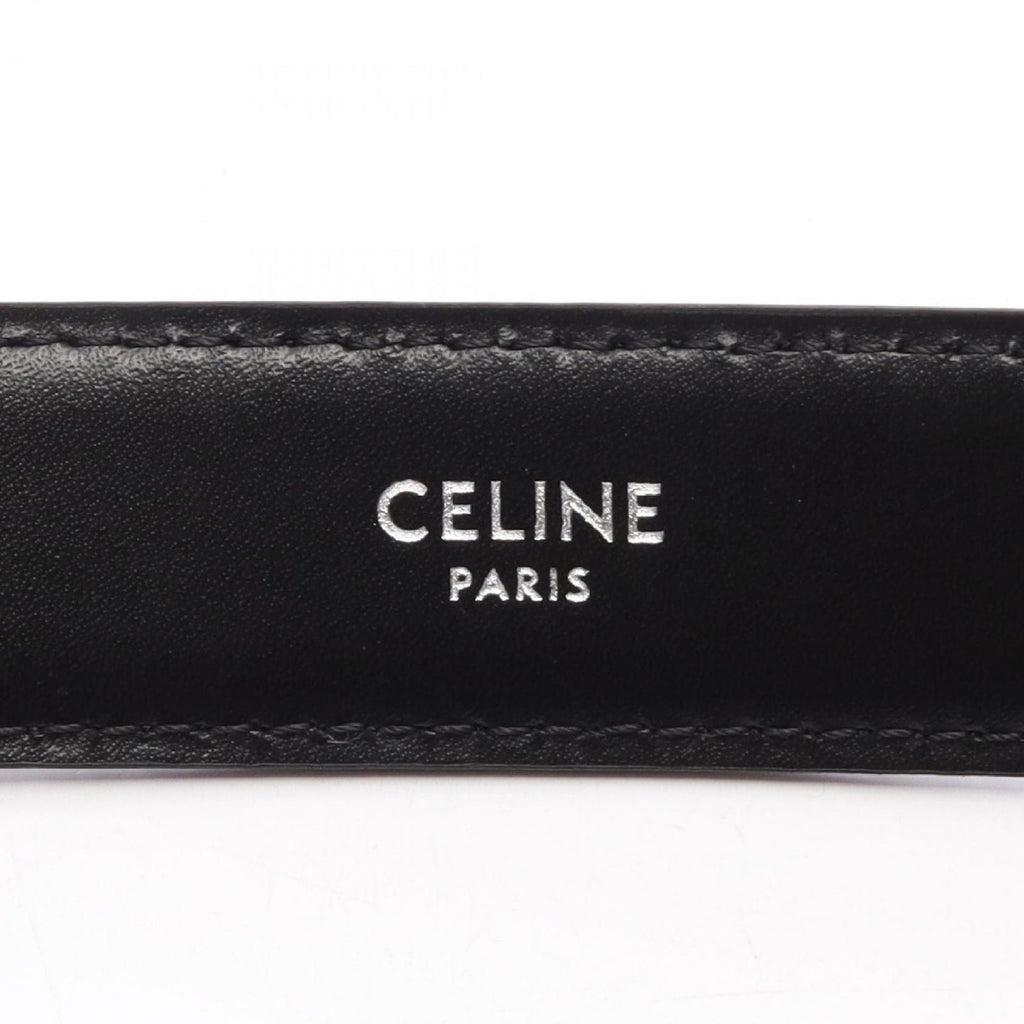Celine Belt Triomphe 25 Silver Leather