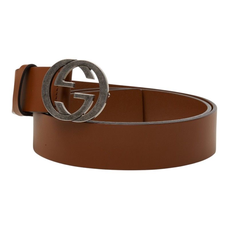 Gucci Interlocking 105 42 Brown Leather Belt