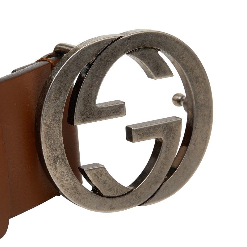 Gucci Interlocking 105 42 Brown Leather Belt