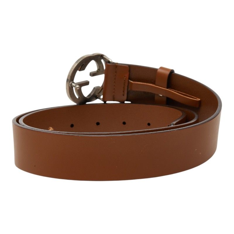 Gucci Interlocking 105 42 Brown Leather Belt