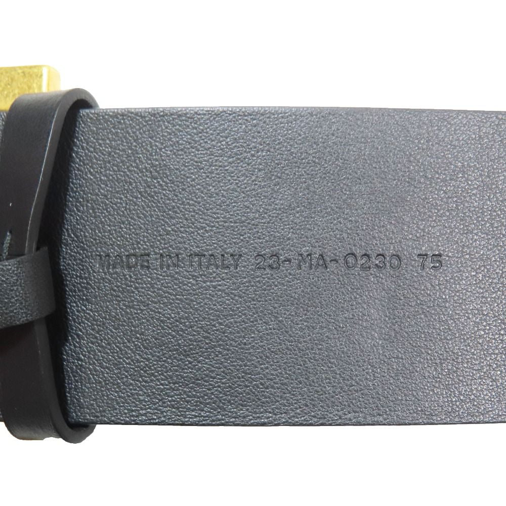 Dior D Buckle Quake Leather Waist Mark Belt 75 Black Gold