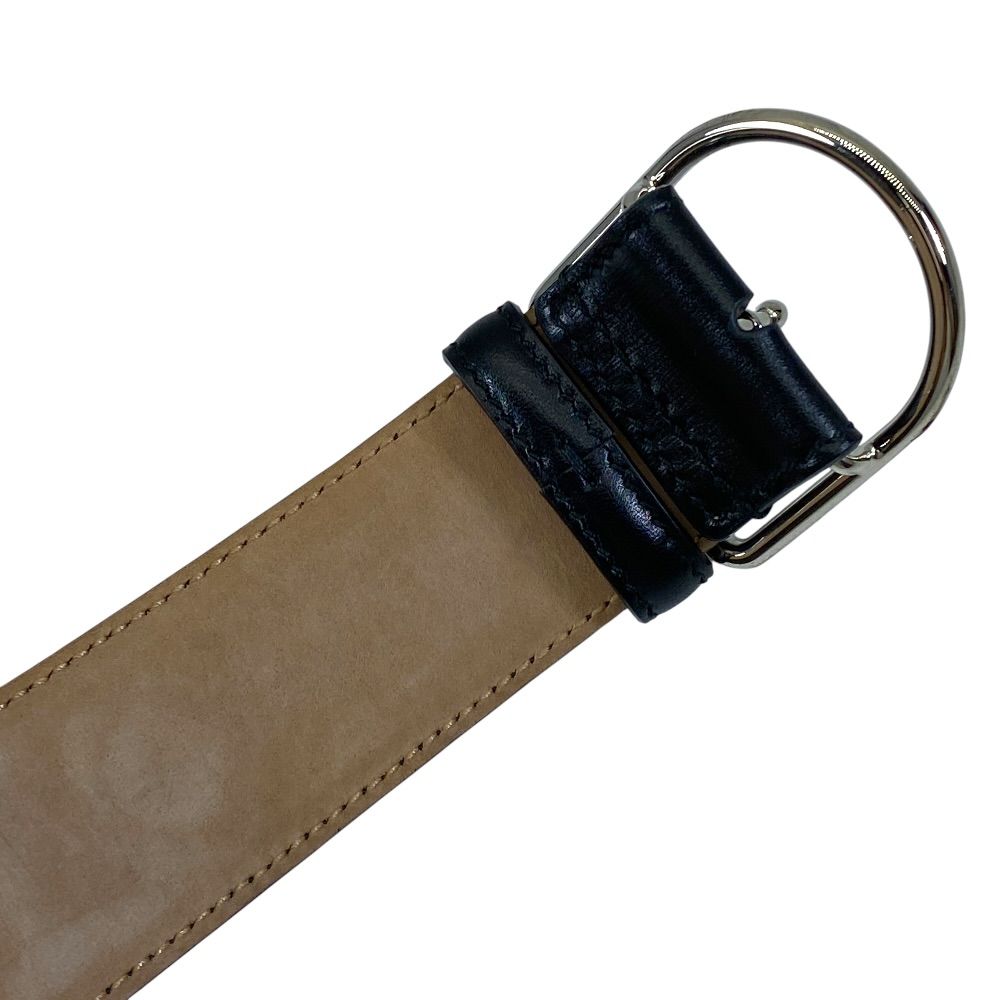 Dior D Logo Buckle Belt Leather Black Practical