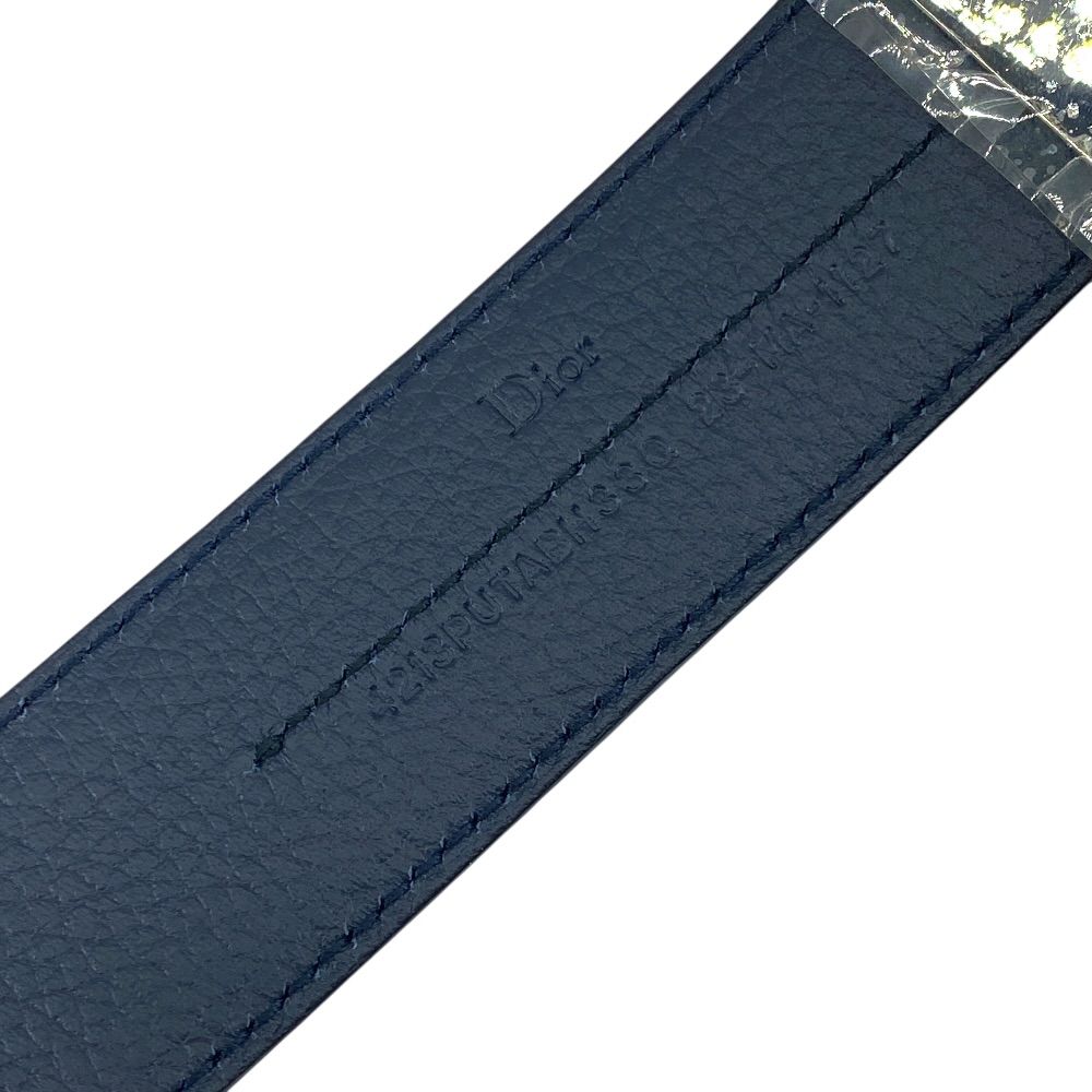 Dior Logo Buckle Belt Leather Black Daily Practical