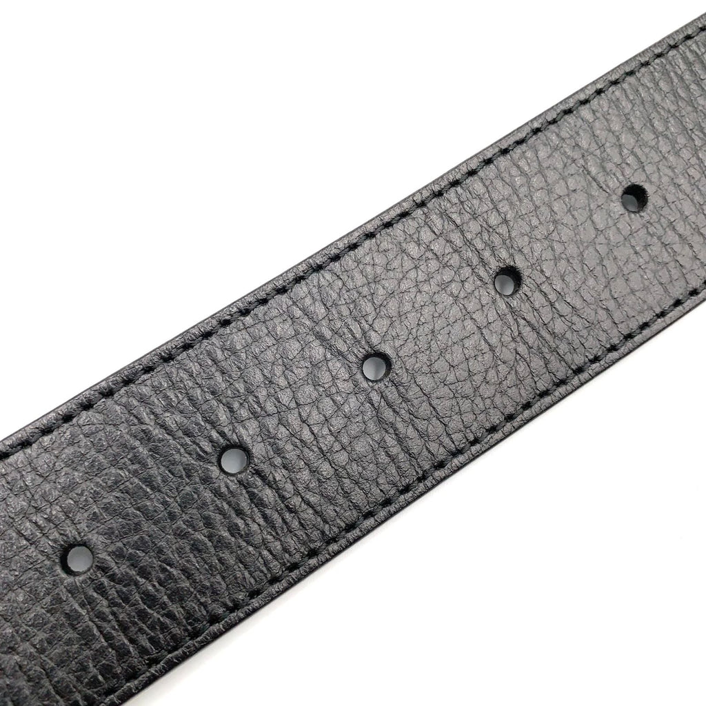 Gucci Interlocking Leather Black Belt Gold