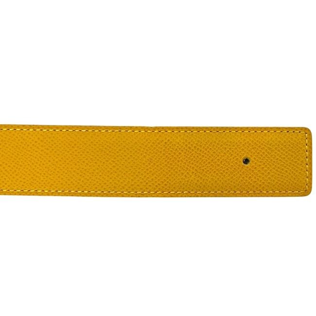 Hermes Belt Yellow Green Constance Waist 63 30 Togo Leather Logo Buckle