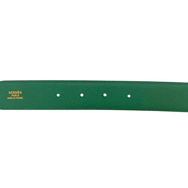 Hermes Belt Yellow Green Constance Waist 63 30 Togo Leather Logo Buckle