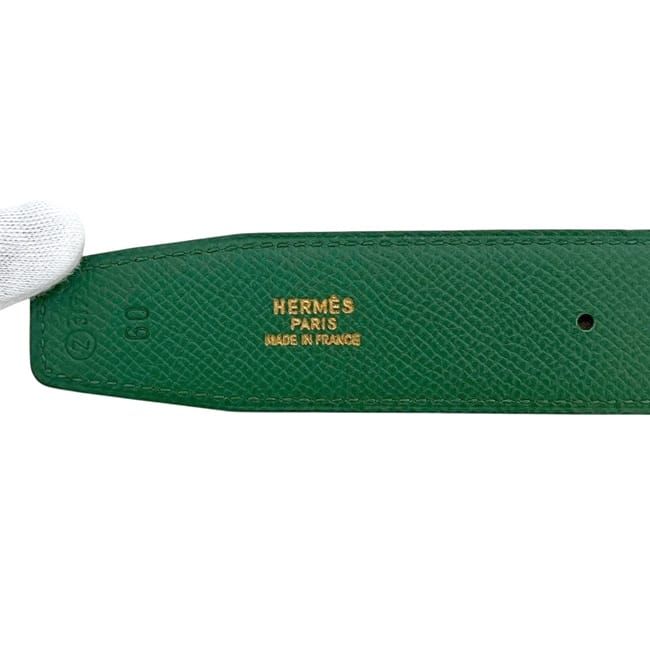 Hermes Belt Yellow Green Constance Waist 63 30 Togo Leather Logo Buckle
