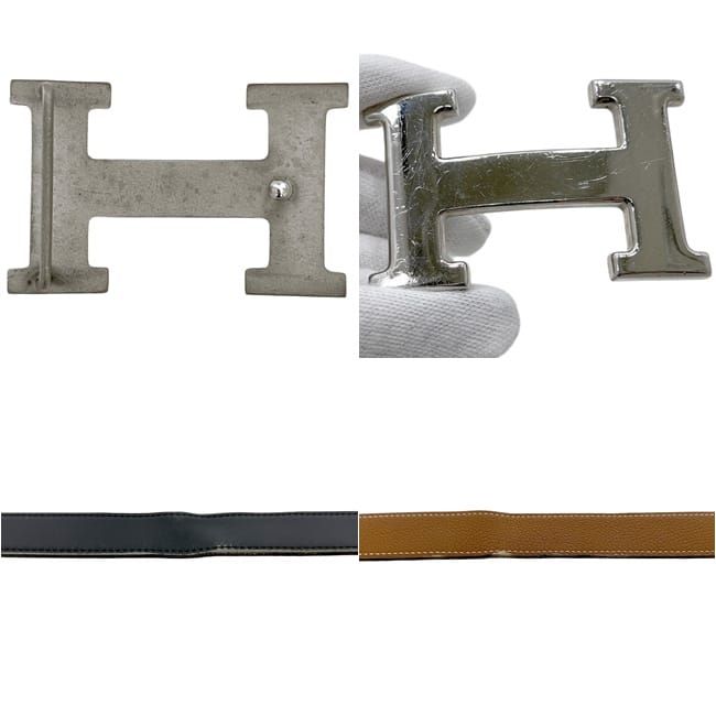 Hermes Belt Black Brown Constance Waist 93 30 Box Calf Togo Logo Buckle