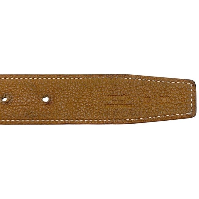 Hermes Belt Black Brown Constance Waist 93 30 Box Calf Togo Logo Buckle