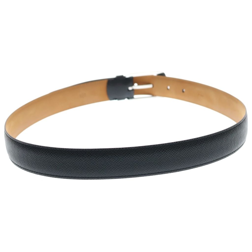 Louis Vuitton Ceinture Eclipse Classic Taiga Leather Belt Black Silver