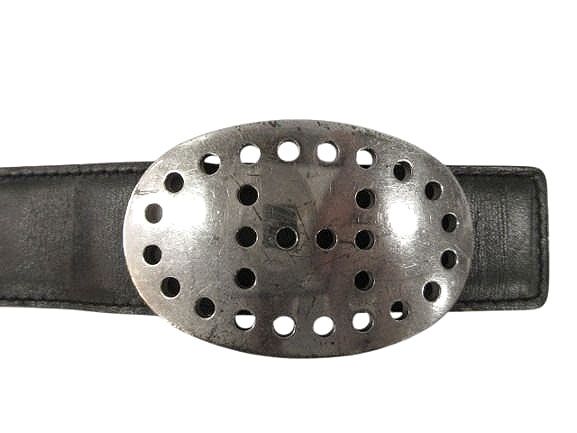 Hermes Perforated Logo Evelyne Buckle Leather Belt 90 Black Brown