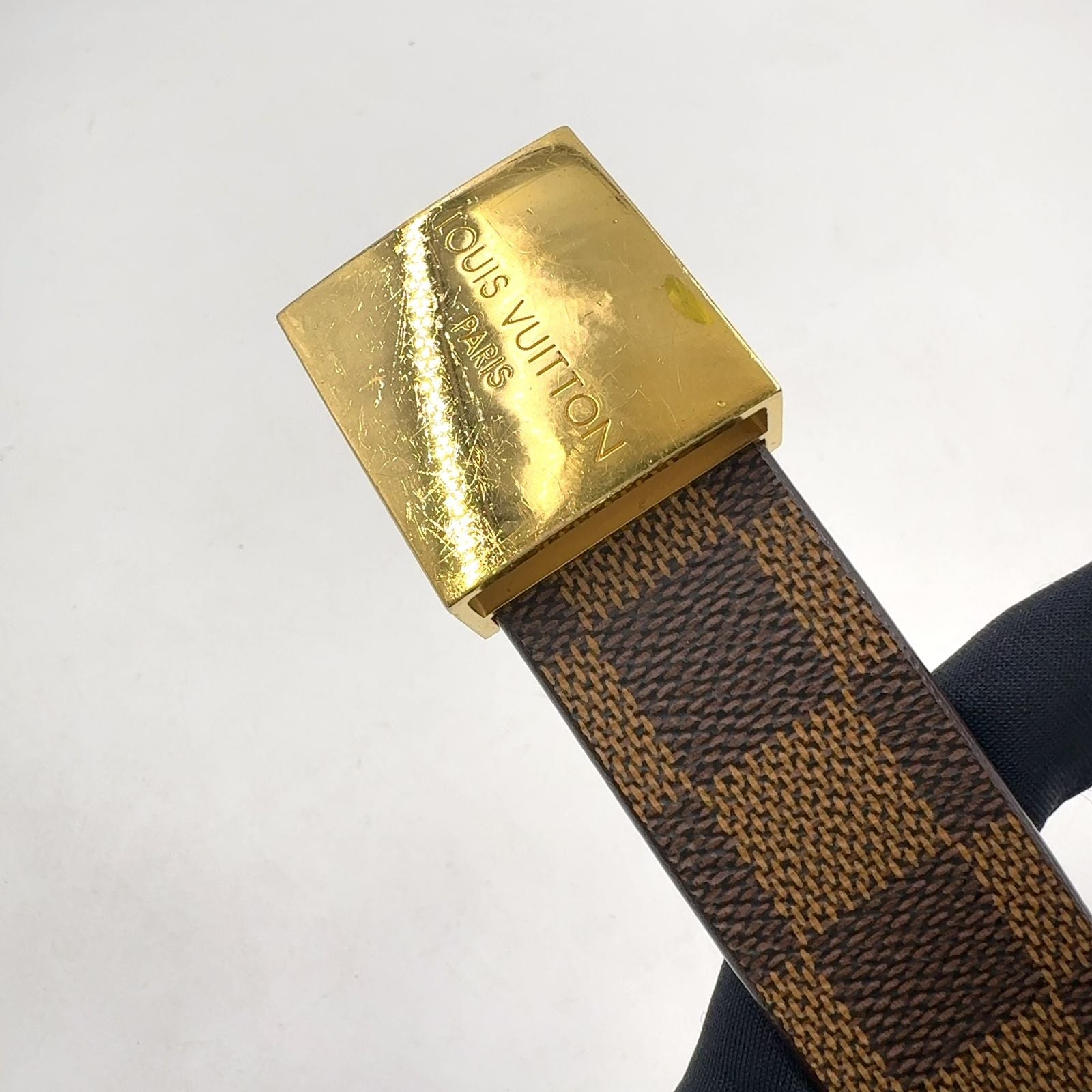 Louis Vuitton Ceinture Leather Brown Belt Gold