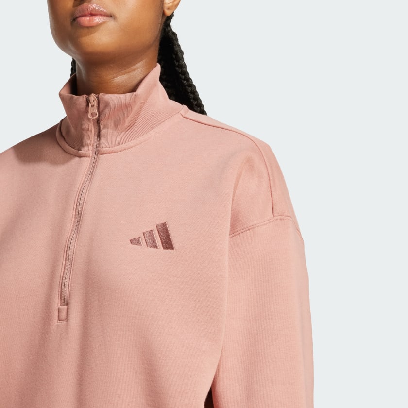 Women's adidas ALL SZN Fleece Loose Quarter-Zip Sweatshirt