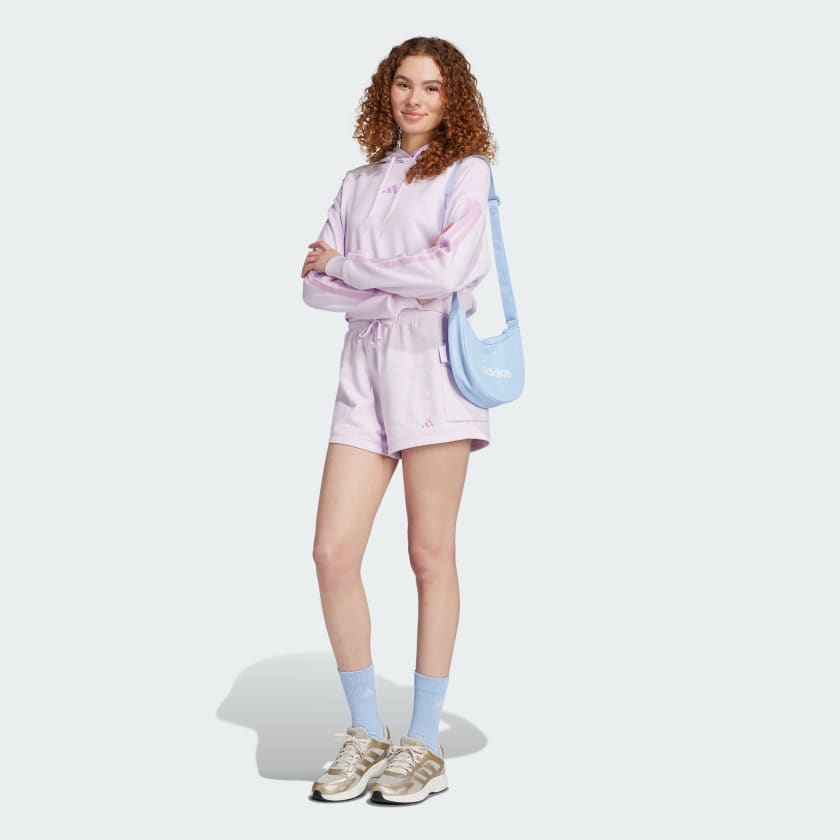 Women's adidas Essentials 3-Stripes French Terry Crop Hoodie
