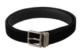 Dolce & Gabbana Black Classic Velvet Logo Engraved Metal Buckle Belt