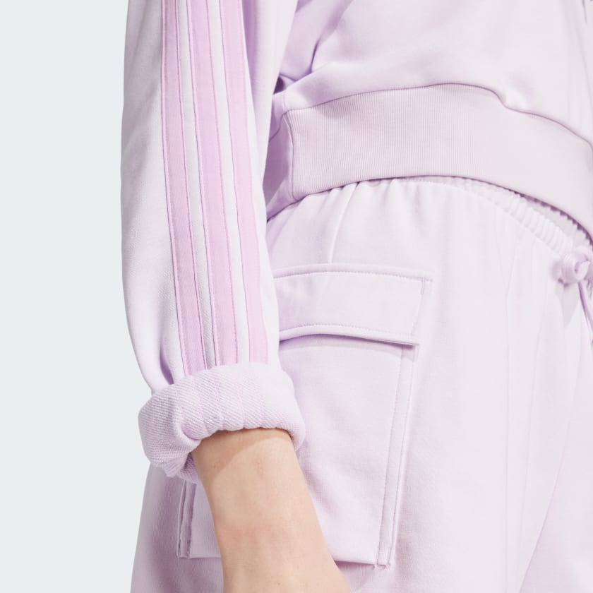 Women's adidas Essentials 3-Stripes French Terry Crop Hoodie