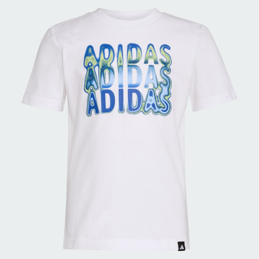 Kids' adidas Two-Piece Short Sleeve Graphic Cotton Tee and 3-Stripes Shorts Set