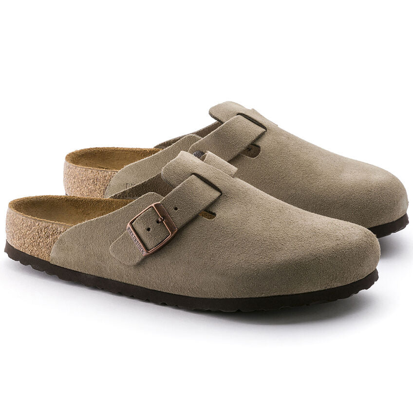 Unisex Boston Soft Footbed Suede Leather Taup Regular/Wide