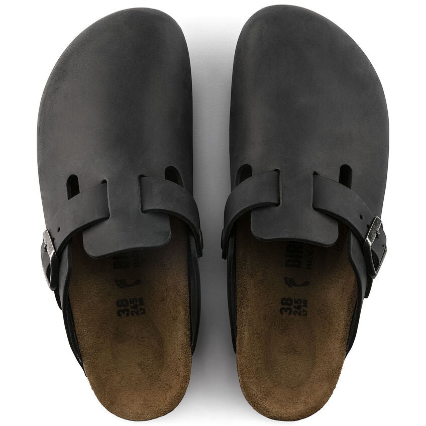 Unisex Boston Oiled Leather Black Regular/Wide
