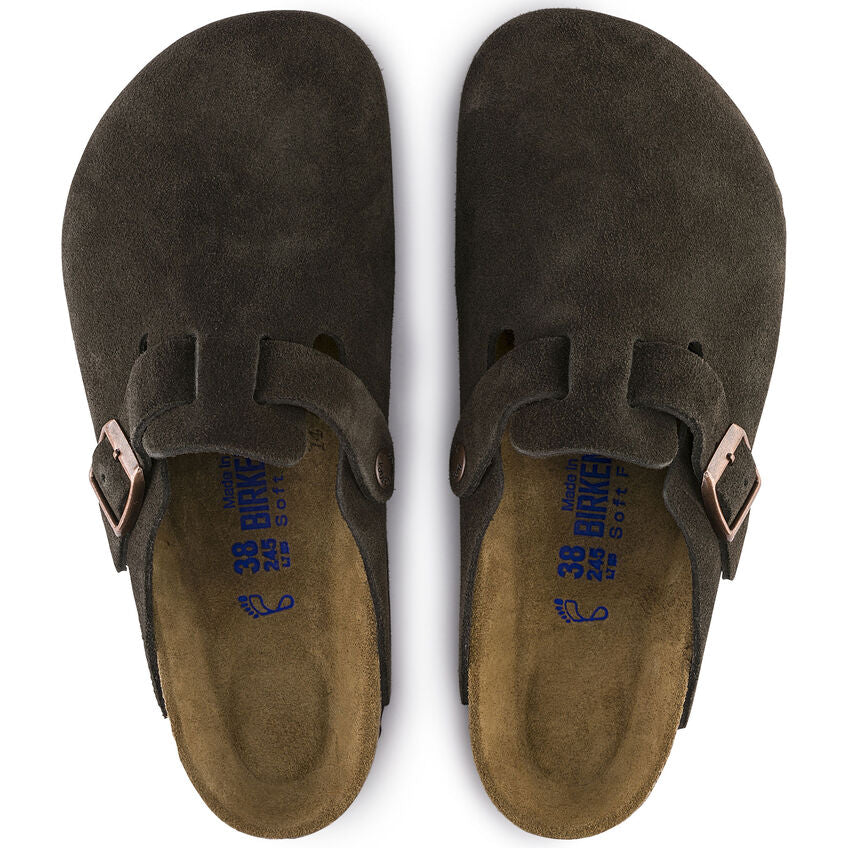 Unisex Boston Soft Footbed Suede Leather Mocha Regular/Wide