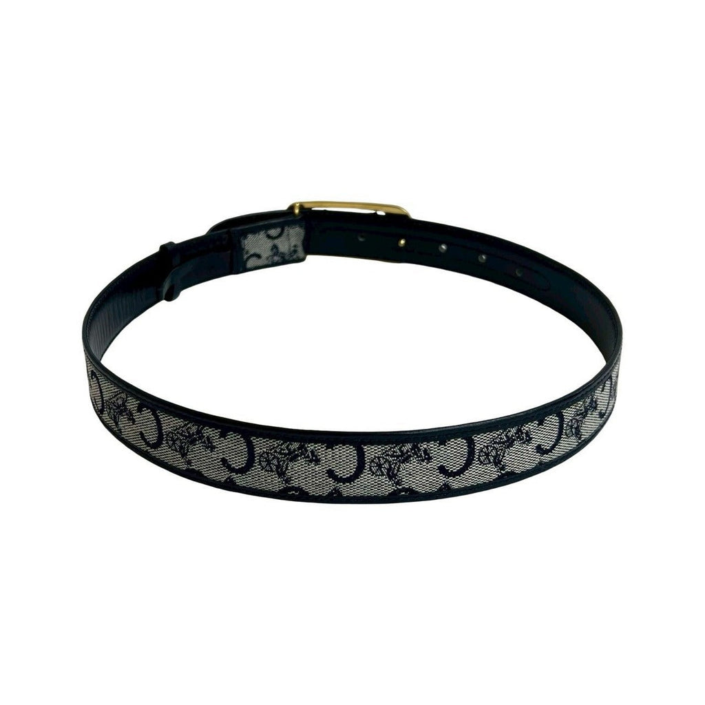 Celine Vintage Horse Carriage Hardware Buckle Logo Leather Belt