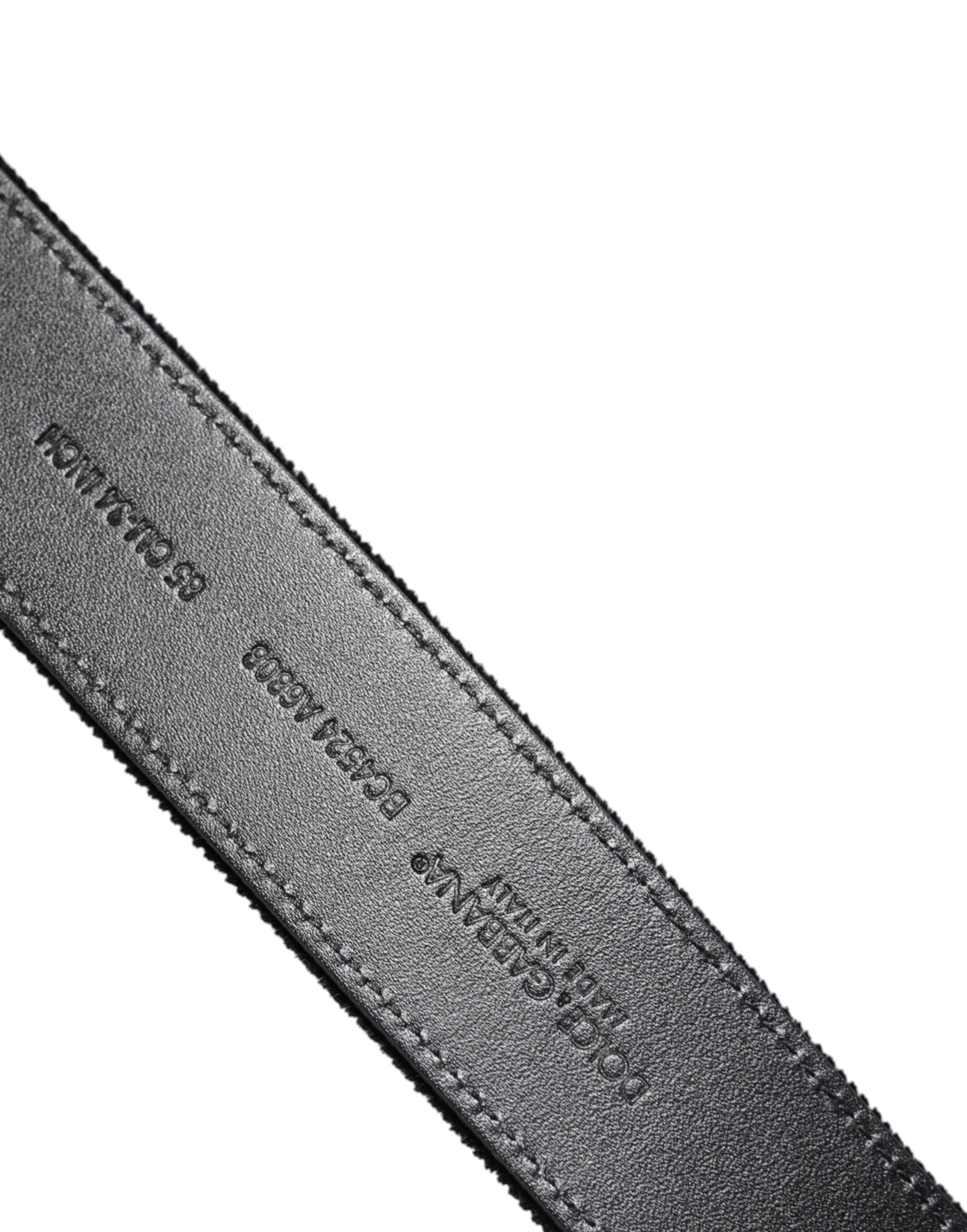 Dolce & Gabbana Black Cotton Silver Metal Buckle Belt