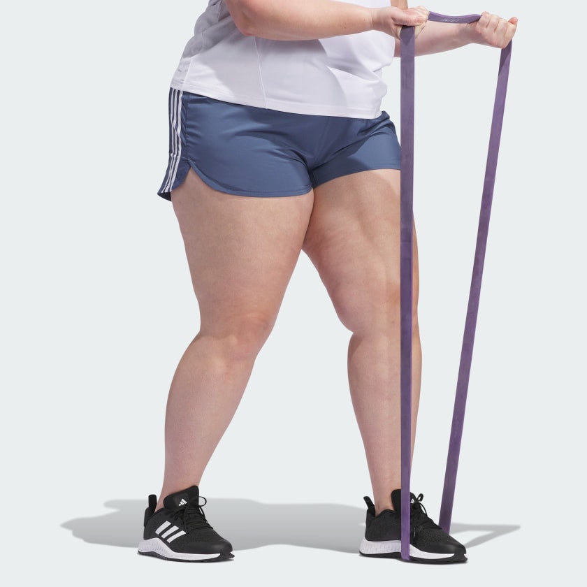 Women's adidas Pacer Training 3-Stripes Woven High-Rise Shorts (Plus Size)
