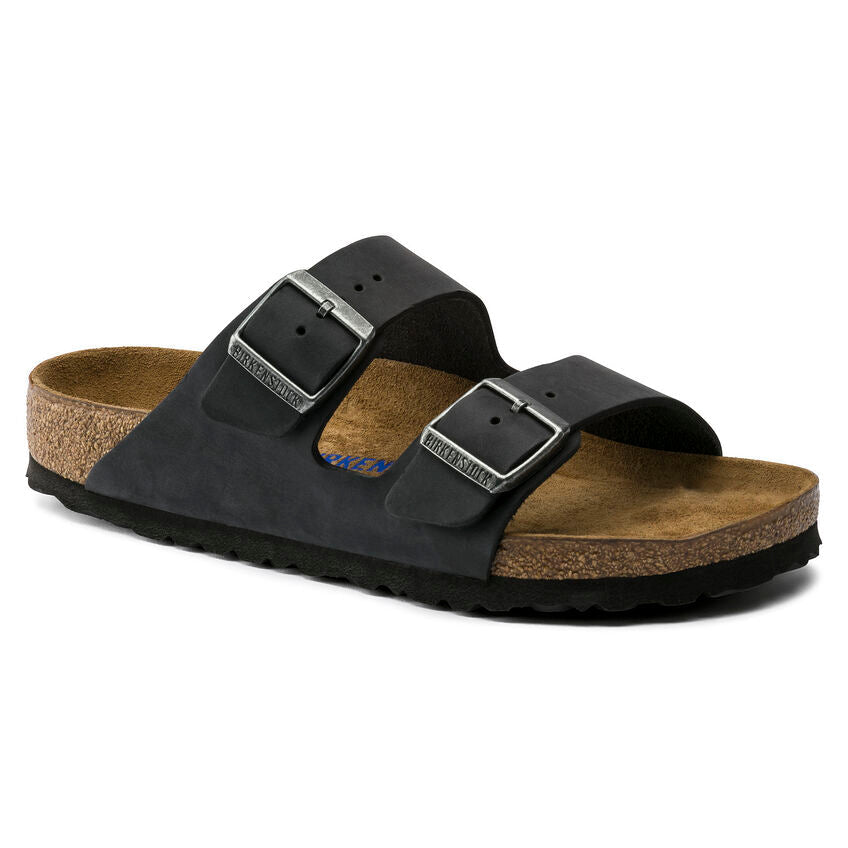 Unisex Arizona Soft Footbed Oiled Leather Black Medium/Narrow