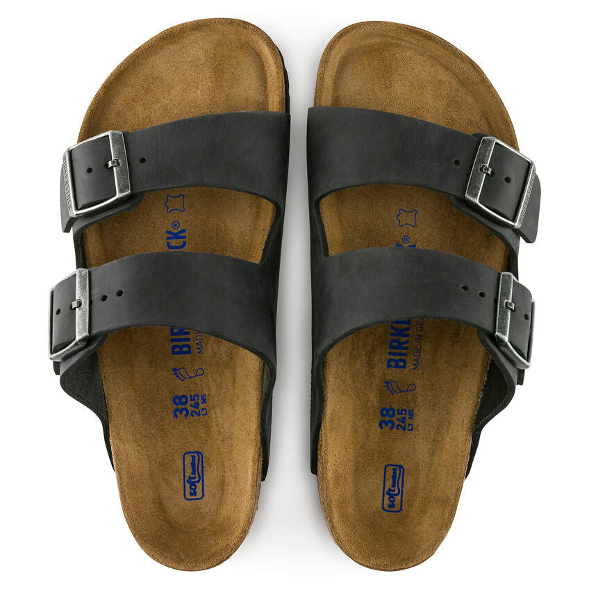Unisex Arizona Soft Footbed Oiled Leather Black Regular/Wide