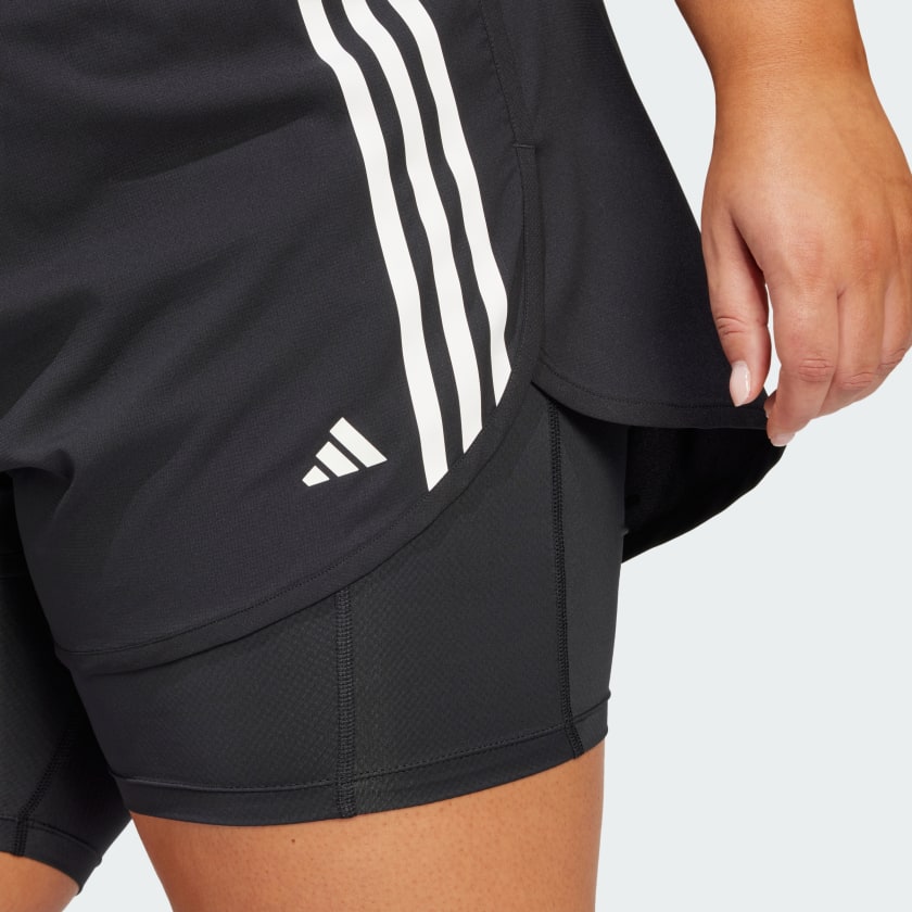 Women's adidas Own the Run 3-Stripes 2-in-1 Shorts