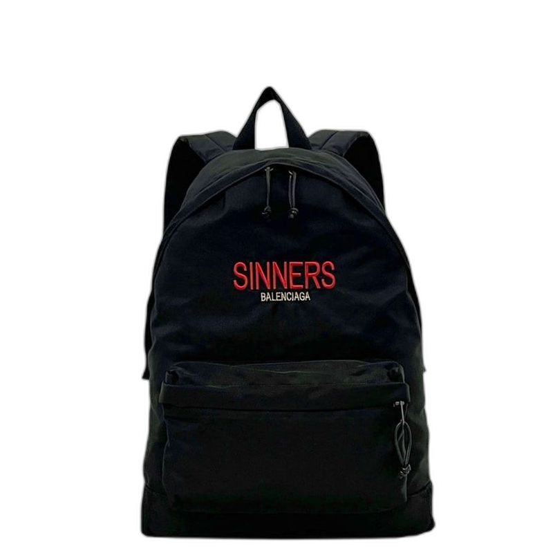 Balenciaga Backpack Black Leather Canvas