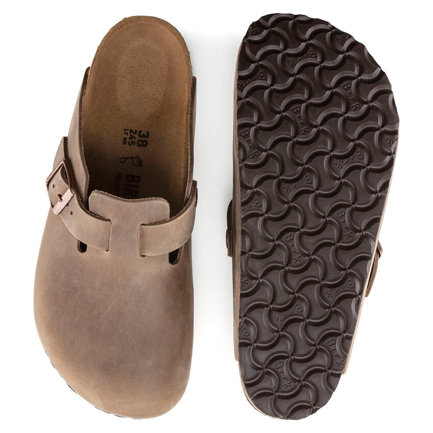 Unisex Boston Oiled Leather Tobacco Brown Regular/Wide
