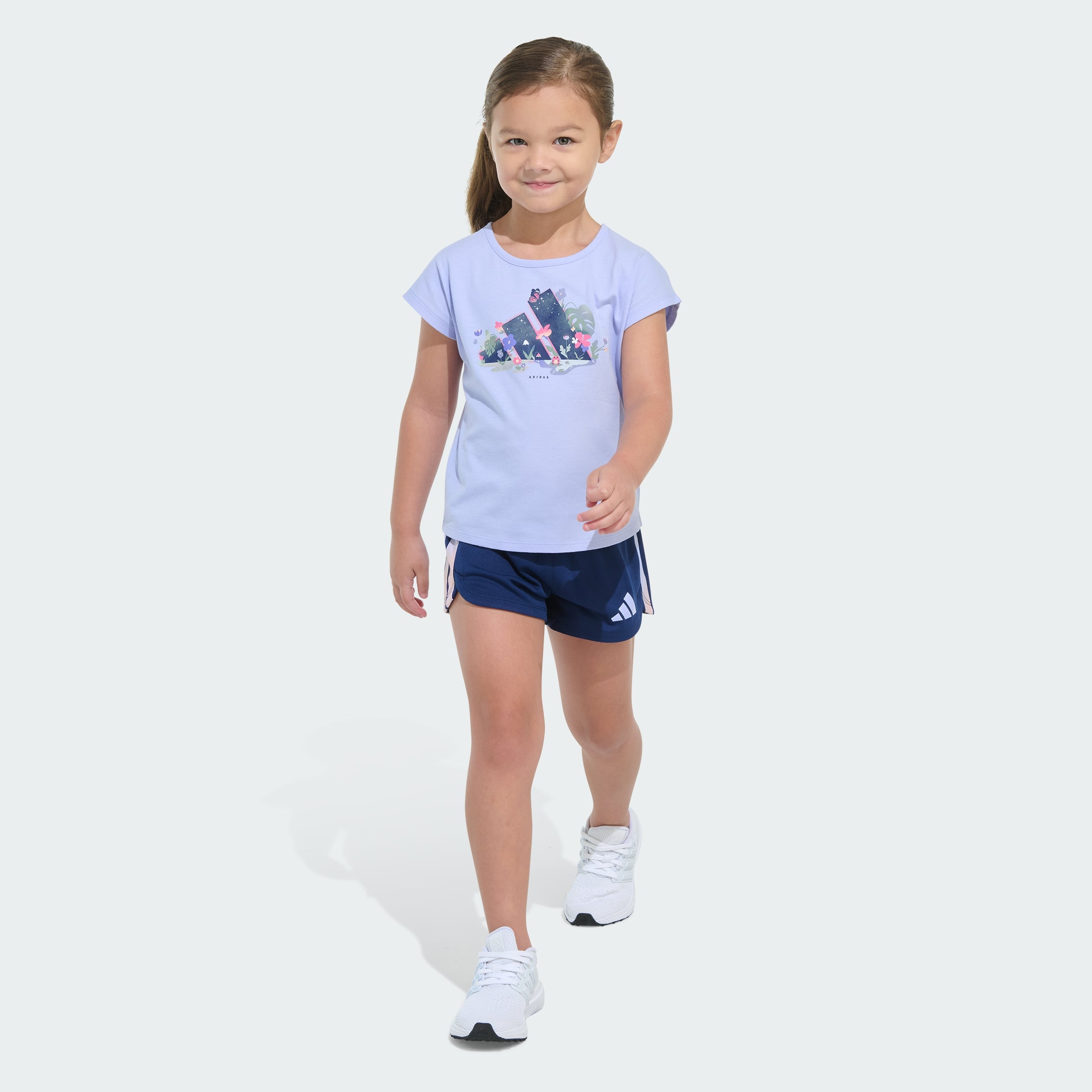 Kids' adidas Two-Piece Short Sleeve Graphic Tee and Mesh Shorts Set