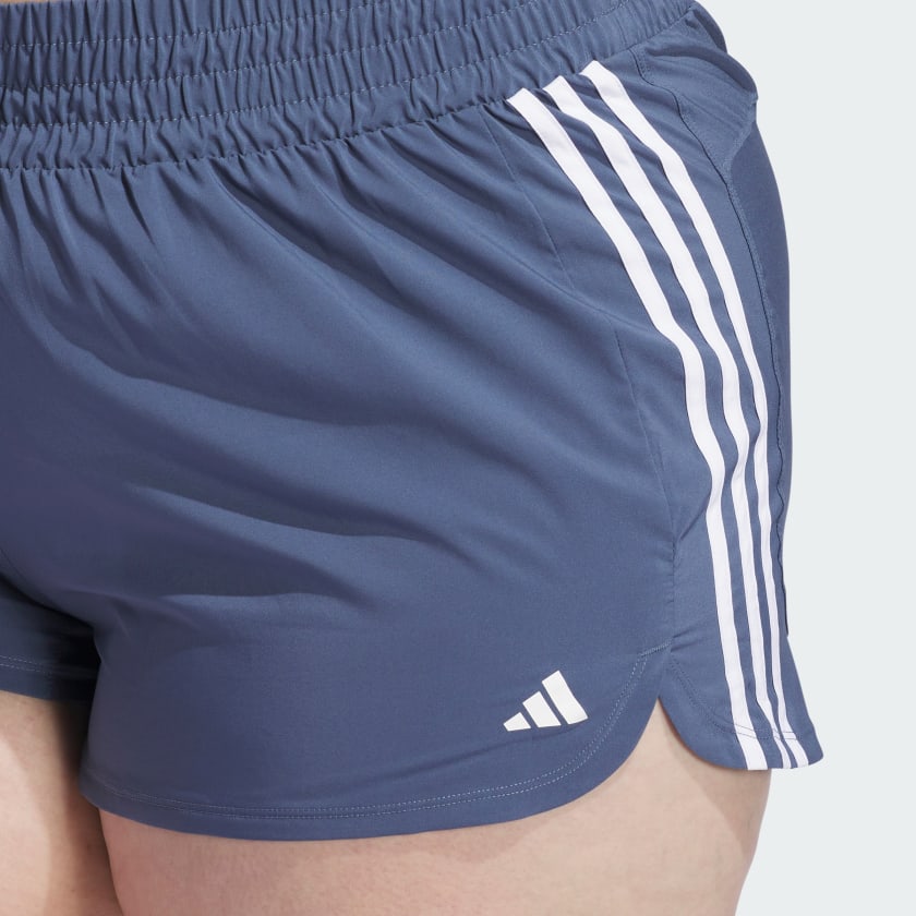 Women's adidas Pacer Training 3-Stripes Woven High-Rise Shorts (Plus Size)