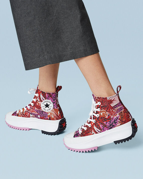 Run Star Hike Platform Tropical Florals High Tops