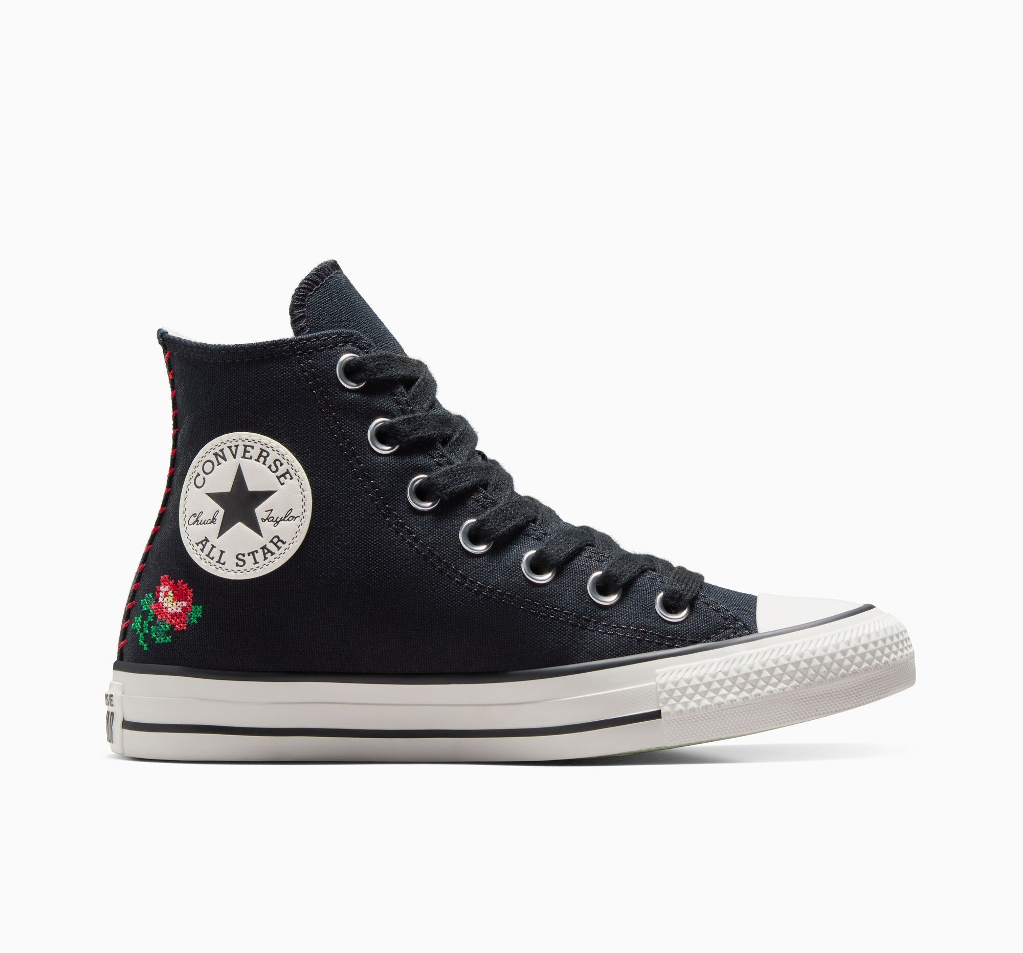 Chuck Taylor All Star Rose Cross Stitch High Top