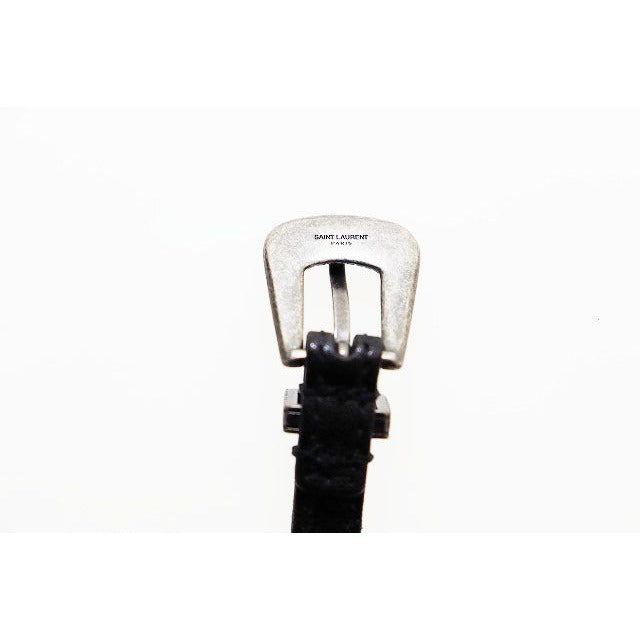 Saint Laurent Paris Narrow Belt Leather Western Black Aa