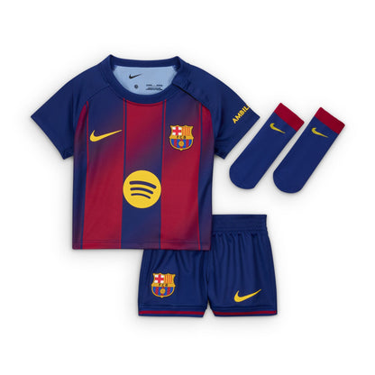 Nike FC Barcelona 2025/26 Stadium Home Baby/Toddler Soccer Replica 3-Piece Kit