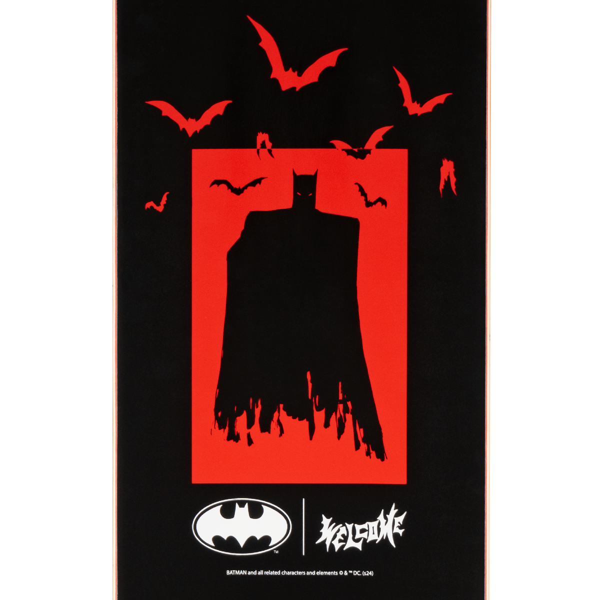 Welcome x Batman Bat Flames on Popsicle Deck - 8.5″ Black